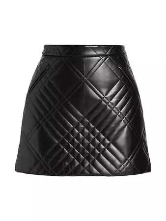Shop Burberry Casia Quilted Leather Miniskirt | Saks Fifth Avenue