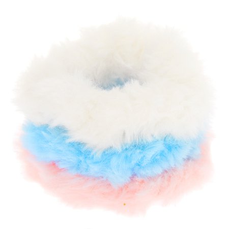 Claire's Club Fuzzy Pastel Hair Scrunchies - 3 Pack | Claire's US