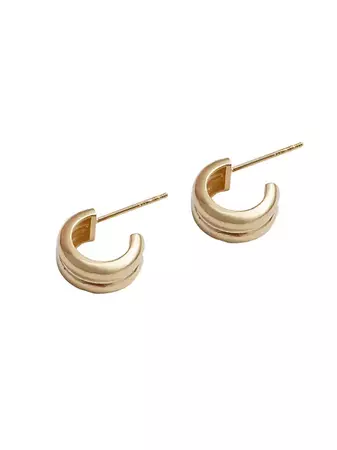 Shop Loren Stewart 14K Yellow Gold Double Chubbie Huggie Hoop Earrings | Saks Fifth Avenue