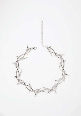 Silver Barbed Wire Choker | Dolls Kill