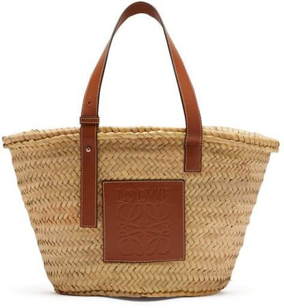 Medium Woven Basket Bag - Womens - Tan Multi