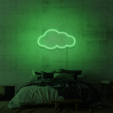LED Green cloud neon