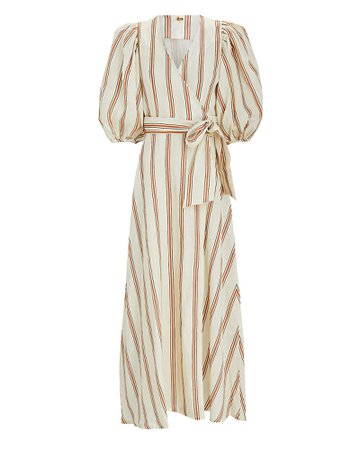 Juan de Dios Ermita Striped Wrap Midi Dress | INTERMIX®