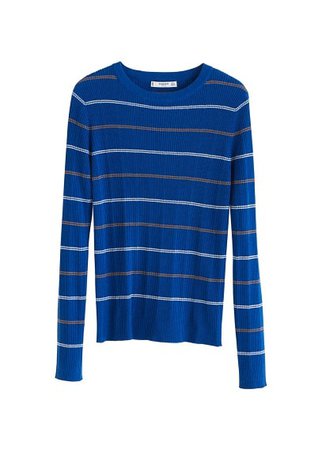 MANGO Contrasting stripes cotton sweater