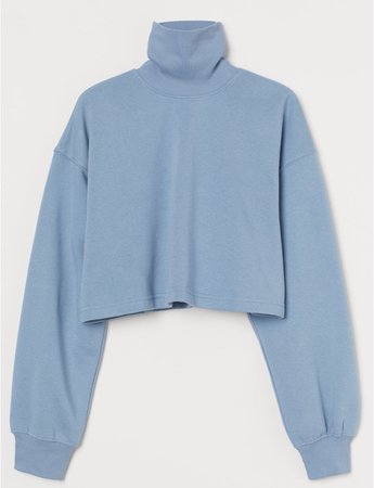 blue turtleneck sweater
