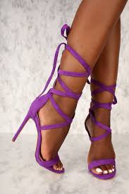 pastel purple Strappy Lace-Up Block Heels - Google Search