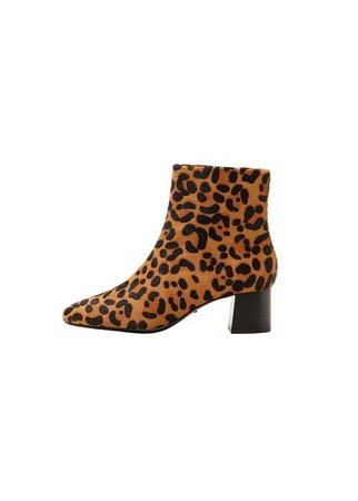 Violeta BY MANGO Animal print leather ankle boots