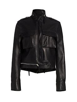 Helmut Lang leather cropped jacket
