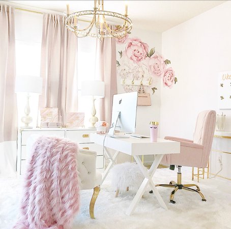 pink home office - Google Search