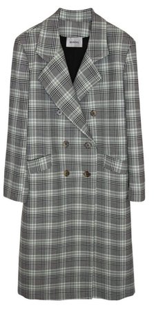 grey plaid coat