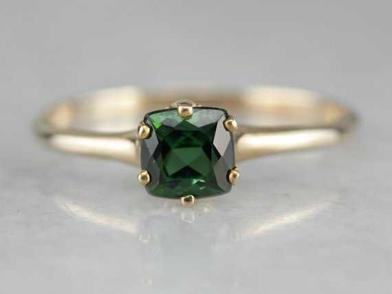 RESERVED LAYAWAY Antique Green Tourmaline Ring Green