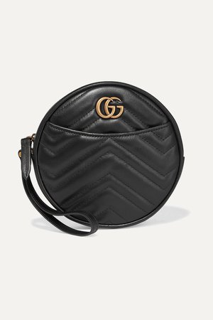 Black GG Marmont Circle large quilted leather clutch | Gucci | NET-A-PORTER