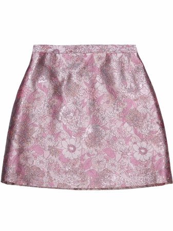 Shop Christopher Kane FLORAL JACQUARD MINI SKIRT with Express Delivery - FARFETCH