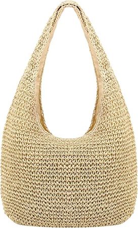 Amazon.com: Naimo Women Straw Beach Shoulder Bag Woven Tote Handbag Large Handmade Weaving Summer Casual Hobo Bag : Clothing, Shoes & Jewelry