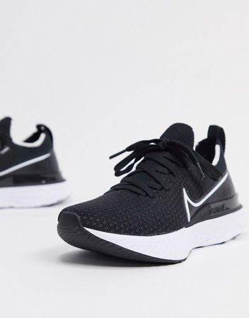 Nike Running React Infinity flyknit sneakers in black and white | ASOS