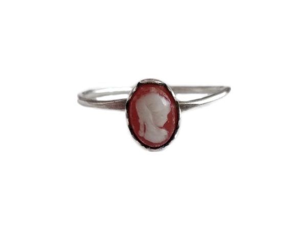 red and ivory little lady ring