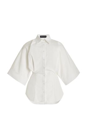 The Elsa Wide-Sleeve Cotton-Poplin Button-Down Shirt By Brandon Maxwell | Moda Operandi