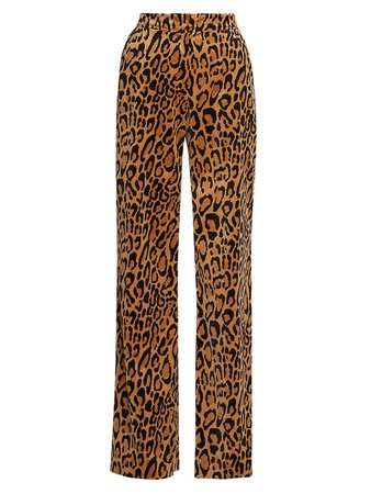 Shop Dries Van Noten Pantery Leopard-Print Flare Pants | Saks Fifth Avenue