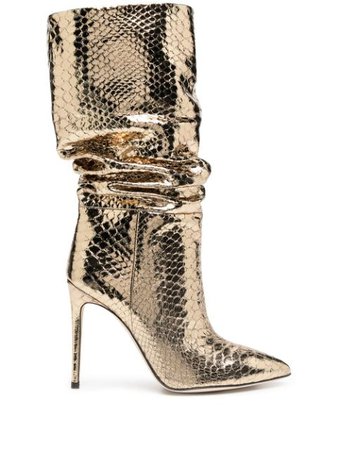 Shop gold Paris Texas metallic slouchy boots with Express Delivery - Farfetch