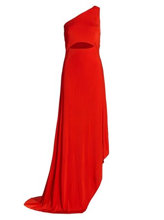 Shop Halston Clara Jersey Cascade Slit Gown | Saks Fifth Avenue