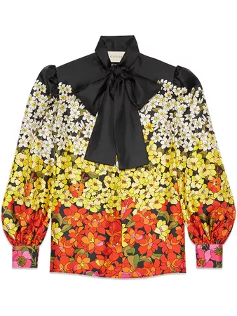 Gucci Degradé Flowers Silk Twill Shirt - Farfetch