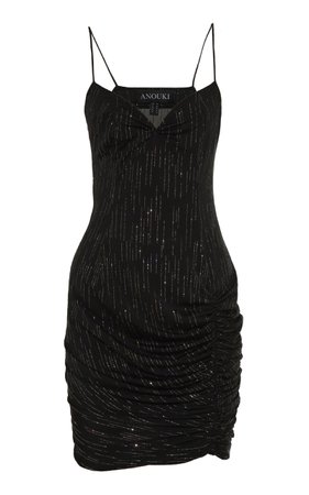 Sparkling Side Gathered Dress With Straps