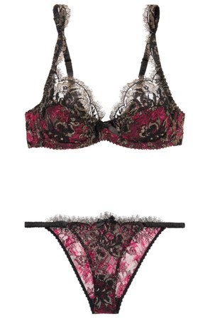 MARTY SIMONE | LUXURY LINGERIE - Agent Provocateur | Yesmine - in deep pink Leavers...