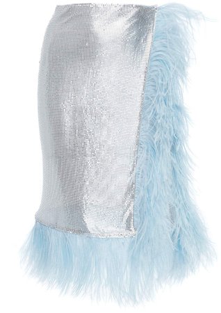 Christopher Kane Chanimail Feather Wrap Skirt Size: 40