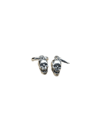 silver skull earrings jewelry