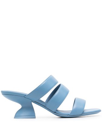 Shop blue Salvatore Ferragamo 70mm sculpted heel sandals with Express Delivery - Farfetch
