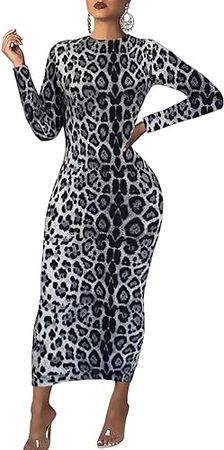 Amazon.com: Women's Long Sleeve Bodycon Dress - Maxi Casual Fall Club Party Long Tight Pencil Dresses : Clothing, Shoes & Jewelry