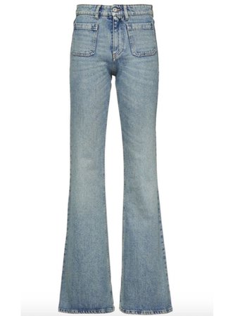 low waisted blue denim jeans