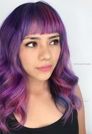 purple and pink hair