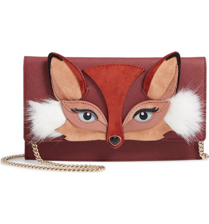 so foxy fox - brennan crossbody bag with faux fur trim KATE SPADE NEW YORK