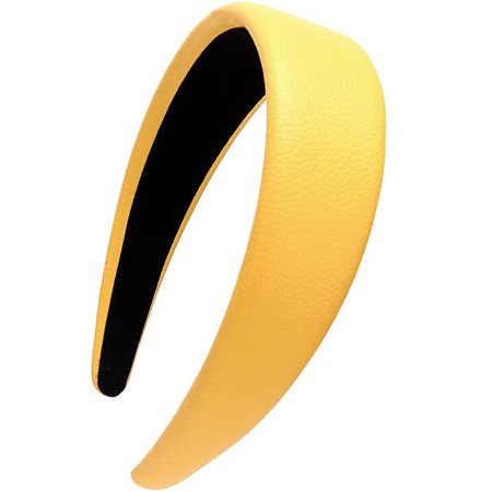 Amazon.com : LONEEDY 1.7 Inch Leather Hard Headband Wide Headband Padded Headband Hairband for Women (Yellow) : Beauty & Personal Care
