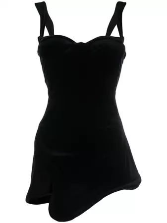 Mugler sweetheart-neck Asymmetric Mini Dress - Farfetch
