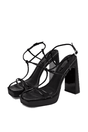 black heeled shoes