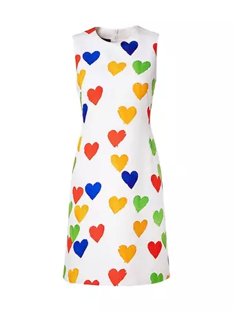 Akris Painterly Heart-Print Sheath Dress | Saks Fifth Avenue