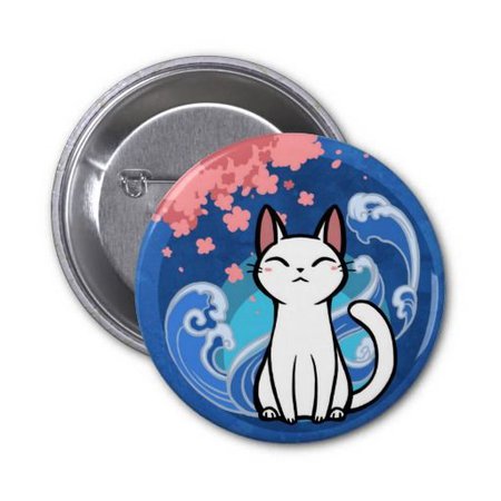 cat blossom cherry button