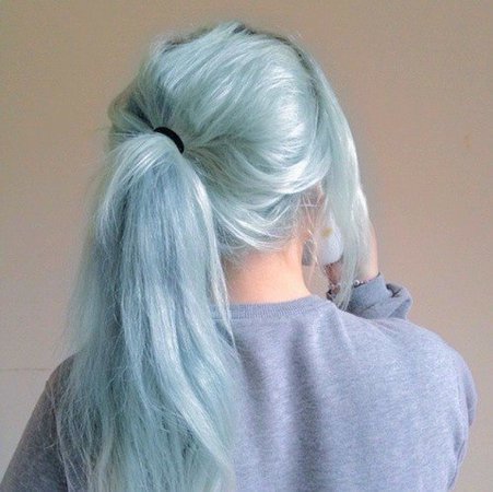 pastel blue long hair