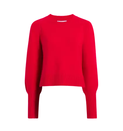 The Cropped Sylvie Sweater - Crimson Red Merino Wool – Hill House Home
