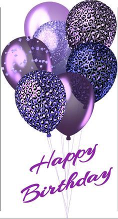 purple happy birthday balloon