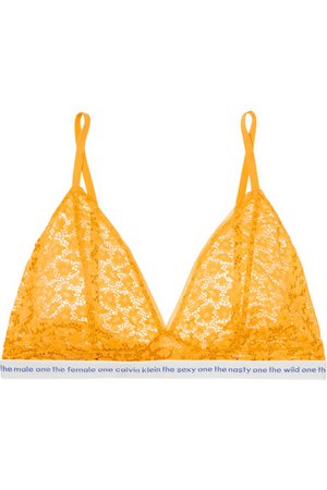 Calvin Klein Underwear | Conversational stretch-lace soft-cup bra | NET-A-PORTER.COM