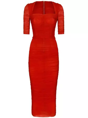 Dolce & Gabbana Pleated Pencil Dress - Farfetch