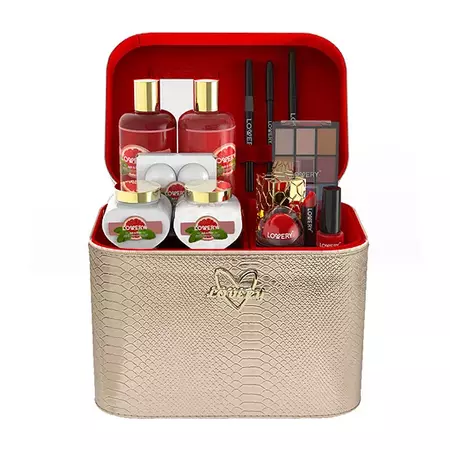 Lovery Pink Grapefruit Home Bath And Makeup Kit - 18pc Train Case Gift Set - JCPenney
