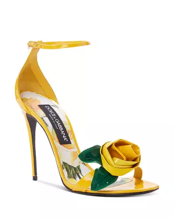 Dolce & Gabbana Women's Rosette High Heel Ankle Strap Sandals | Bloomingdale's