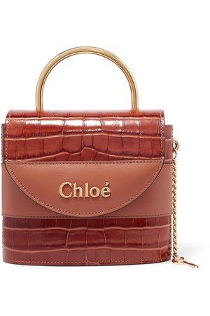 Chloé | Aby Lock small croc-effect leather shoulder bag | NET-A-PORTER.COM