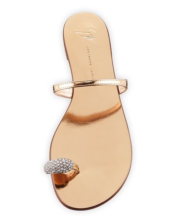 Giuseppe Zanotti Crystal-Embellished Flat Toe-Ring Sandals