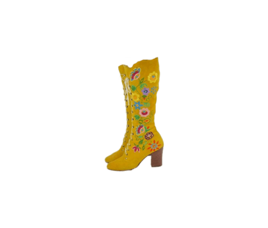 yellow flower boots