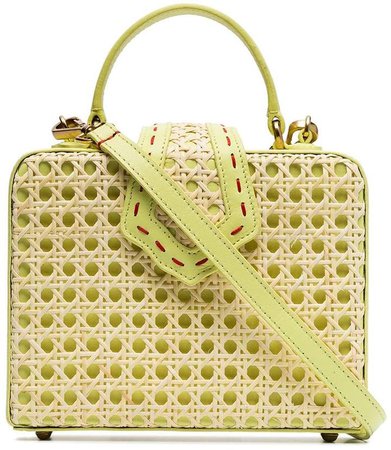 Mehry Mu lime green fey small leather box bag